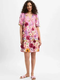 Y.A.S Kleider<Damen Kleid pink gemustert