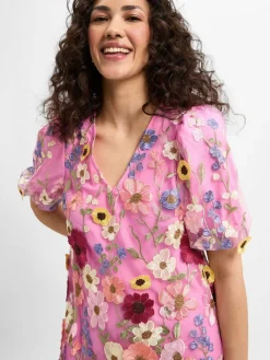 Y.A.S Kleider<Damen Kleid pink gemustert