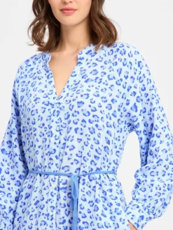 Marie Lund Kleider<Damen Kleid hellblau royal gemustert