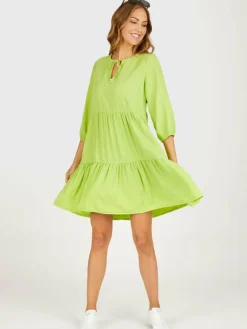 Navigazione Kleider<Damen Kleid grün uni