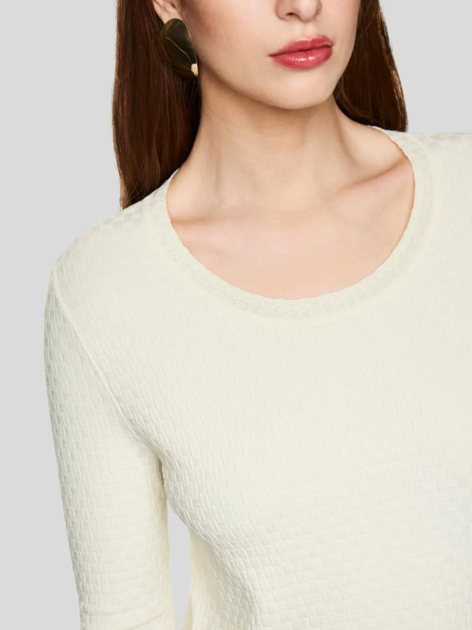 Marc Cain Kleider<Damen Kleid ecru strukturiert