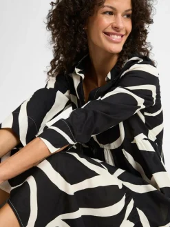 Opus Kleider<Damen Kleid - Werano flow schwarz weiß gemustert