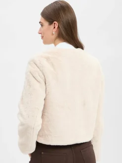 Marie Lund Jacken & Westen<Damen Kunstfelljacke sand uni