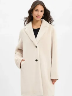 Rofa Jacken & Westen<Damen Kunstfelljacke ecru uni