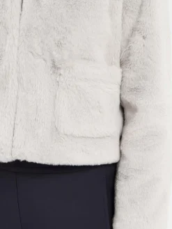 Marie Lund Jacken & Westen<Damen Kunstfelljacke hellgrau uni