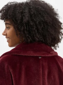 Marc Cain Collections Jacken & Westen<Damen Kunstfelljacke bordeaux uni