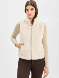 Marie Lund Jacken & Westen<Damen Kunstfellweste sand uni