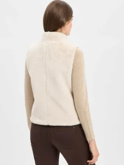 Marie Lund Jacken & Westen<Damen Kunstfellweste sand uni