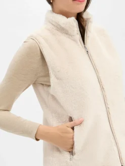 Marie Lund Jacken & Westen<Damen Kunstfellweste sand uni