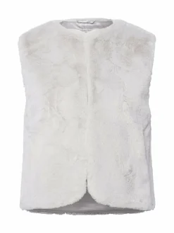 Marie Lund Jacken & Westen<Damen Kunstfellweste - Tilda hellgrau uni