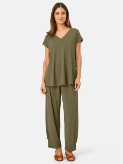 Masai Shirts & Tops<Damen Kurzarm T-shirt grün uni