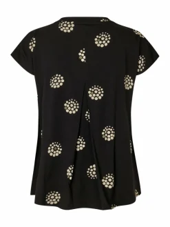 Masai Shirts & Tops<Damen Kurzarm T-shirt schwarz gemustert