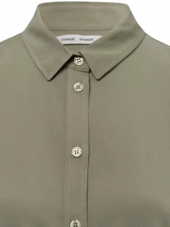 Samsøe Samsøe Blusen<Damen Kurzarmbluse - Majan schilf uni