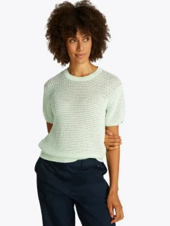 Tommy Hilfiger Pullover & Strickjacken<Damen Kurzarm-Pullover lind uni