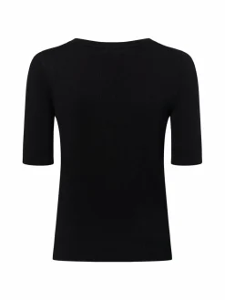 Marie Lund Pullover & Strickjacken<Damen Kurzarmpullover schwarz uni