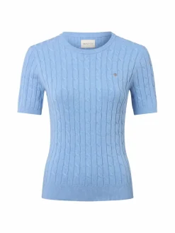 Gant Pullover & Strickjacken<Damen Kurzarmpullover hellblau meliert