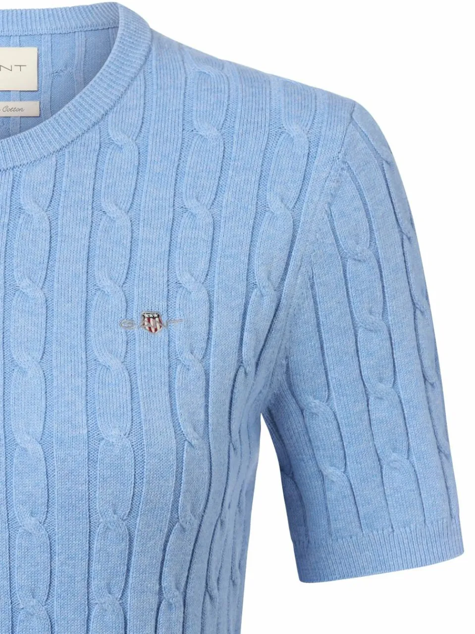 Gant Pullover & Strickjacken<Damen Kurzarmpullover hellblau meliert