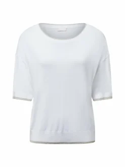 Damen Liu Jo Collection Pullover & Strickjacken>Damen Kurzarmpullover - Bianco Iana