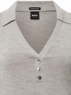 BOSS Pullover & Strickjacken<Damen Kurzarmpullover - Fatirame hellgrau meliert