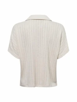 Someday Pullover & Strickjacken<Damen Kurzarm-Pullover - v beige uni