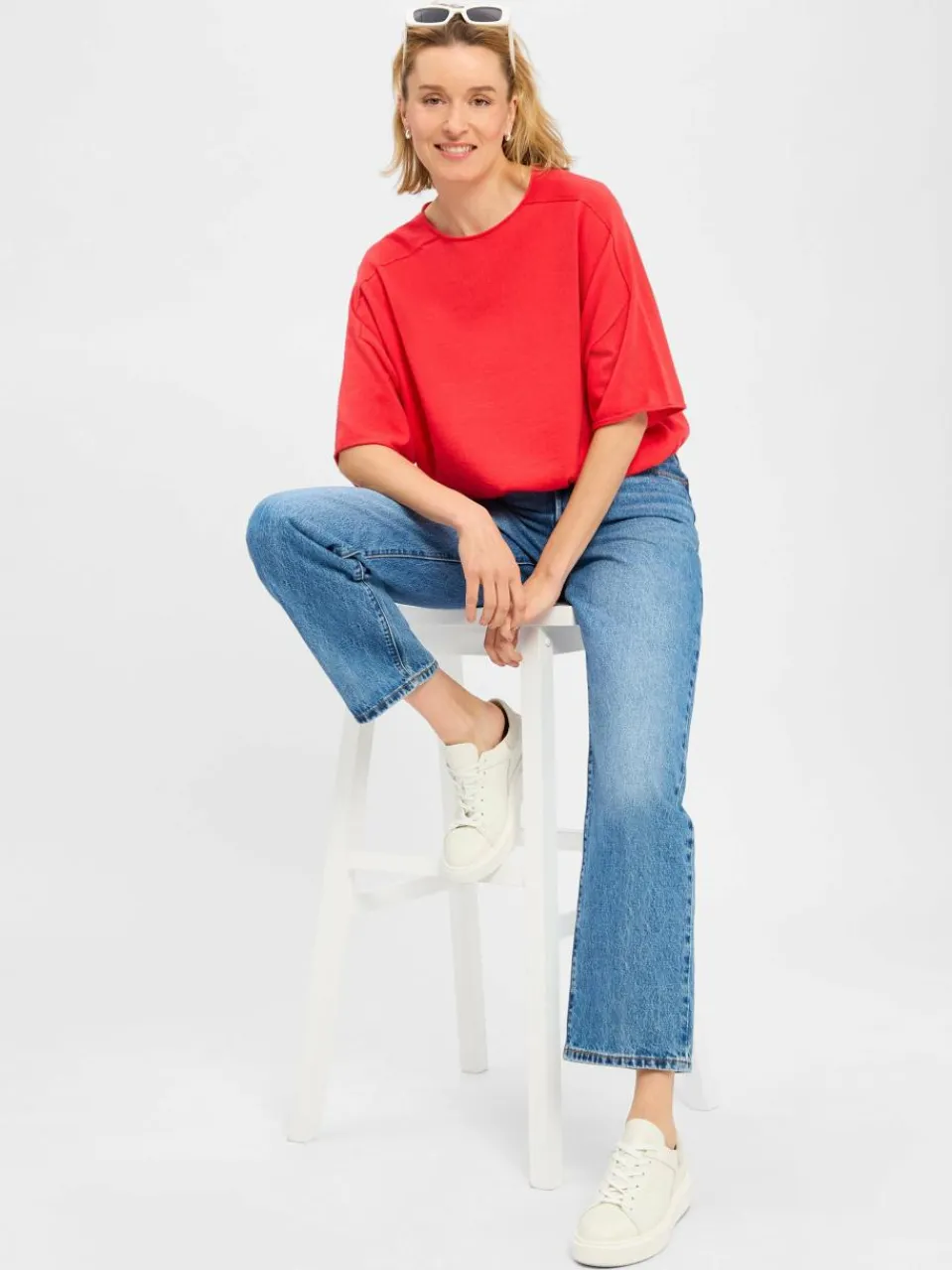 Damen Drykorn Pullover & Strickjacken>Damen Kurzarm-Pullover mit Cashmere-Anteil - Dilary