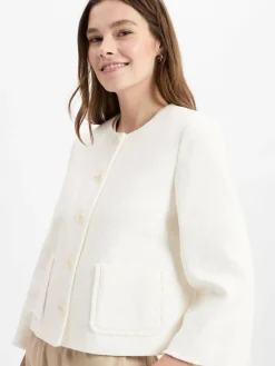 JOOP! Blazer<Damen Kurzblazer - Jovanna weiß strukturiert