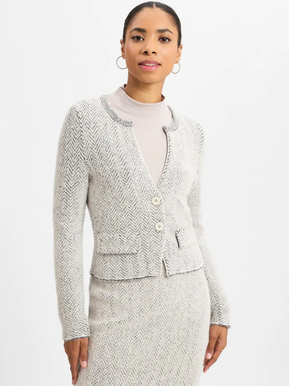 Damen Marc Cain Collections Pullover & Strickjacken|Blazer>Damen Kurzblazer mit Alpaka-Anteil
