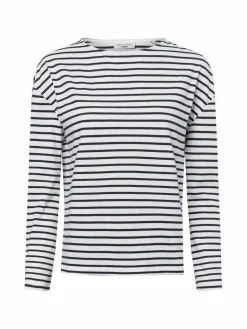 Marc O'Polo Denim Shirts & Tops<Damen Langarmshirt weiß marine gestreift