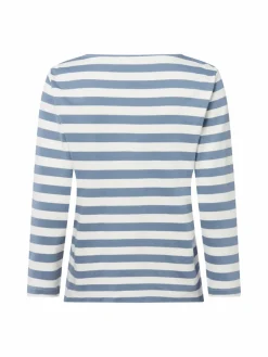 Marie Lund Shirts & Tops<Damen Langarmshirt ecru blau gestreift