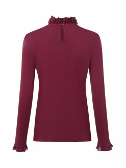 Rich & Royal Shirts & Tops<Damen Langarmshirt bordeaux uni