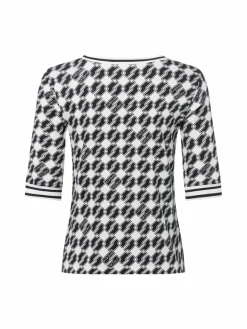 Marc Cain Sports Shirts & Tops<Damen Langarmshirt ecru marine gemustert