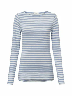 Marc O'Polo Shirts & Tops<Damen Langarmshirt hellblau weiß gestreift