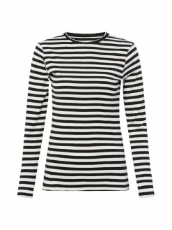 brookshire Shirts & Tops<Damen Langarmshirt schwarz ecru gestreift