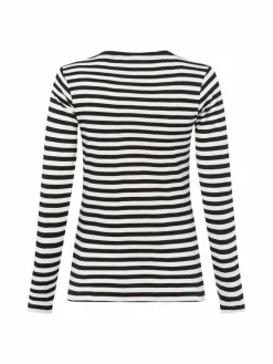 brookshire Shirts & Tops<Damen Langarmshirt schwarz ecru gestreift