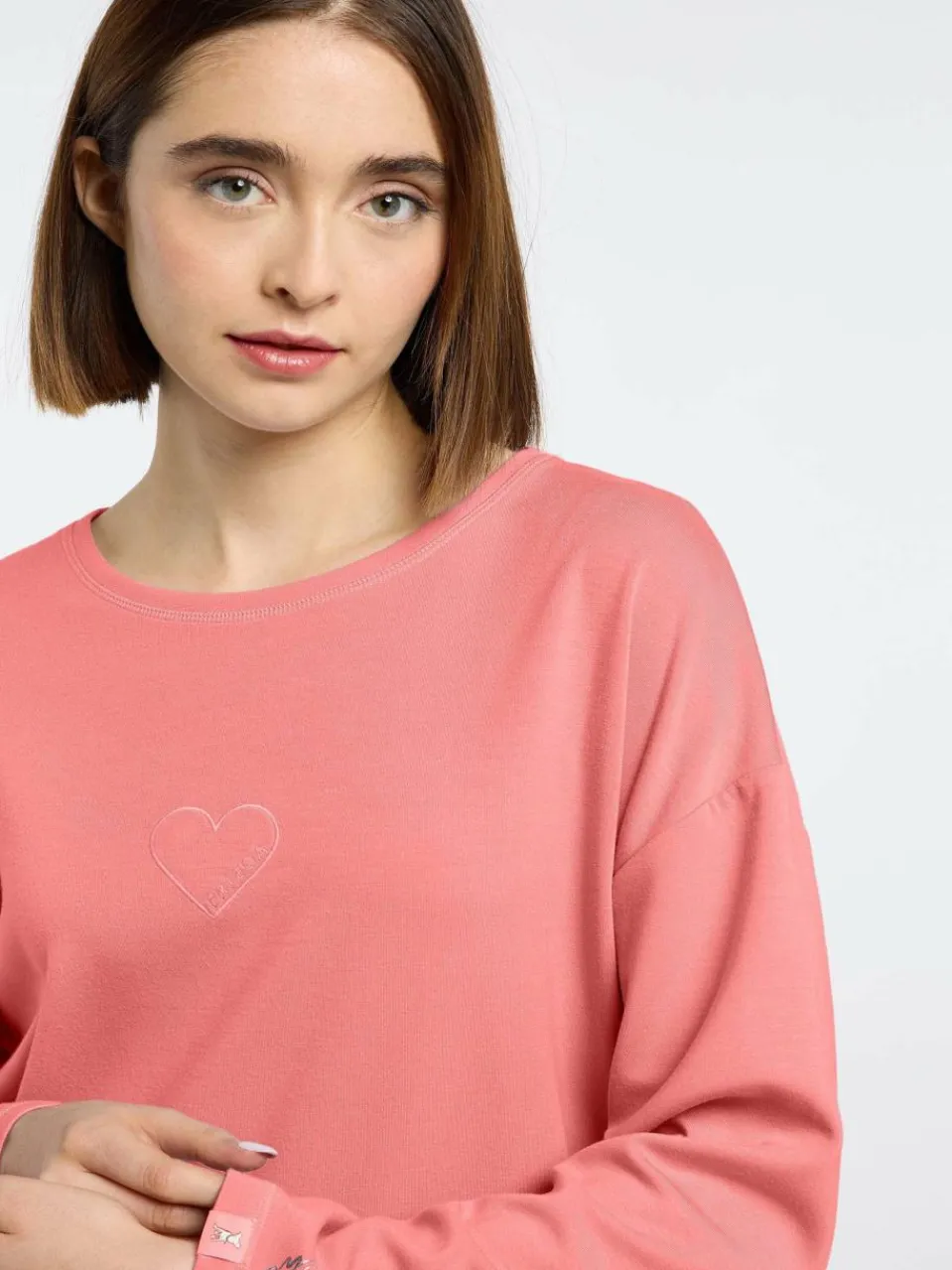 Frieda & Freddies Sweatshirts & Sweatjacken<Damen Langarmshirt koralle uni