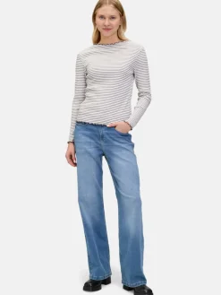 Cartoon Shirts & Tops<Damen Langarm-Shirt mehrfarbig gestreift