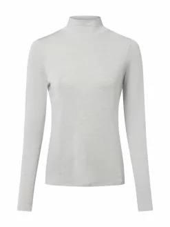 comma Shirts & Tops<Damen Langarmshirt mit Woll-Anteil hellgrau meliert