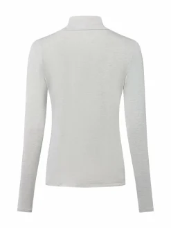 comma Shirts & Tops<Damen Langarmshirt mit Woll-Anteil hellgrau meliert