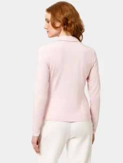 Les Lunes Blusen<Damen langärmeliges Freizeithemd rosa uni