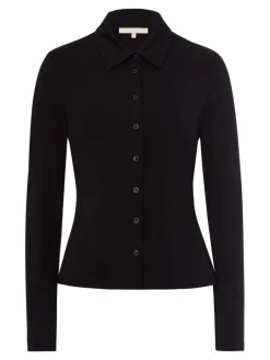 Les Lunes Blusen<Damen langärmeliges Freizeithemd schwarz uni