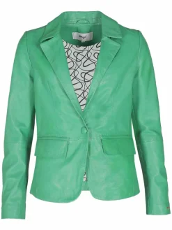 Maze Jacken & Westen<Damen Lederblazer grün uni