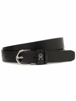 Tommy Hilfiger Gürtel<Damen Ledergürtel schwarz uni