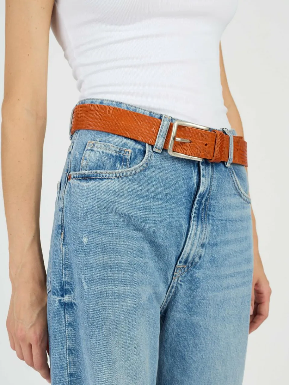 JCC Gürtel & Hosenträger<Damen Ledergürtel orange uni