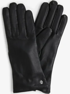 ROECKL Handschuhe<Damen Lederhandschuhe mit Cashmere-Anteil schwarz uni