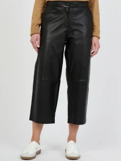 JCC Hosen<Damen Lederhose schwarz uni