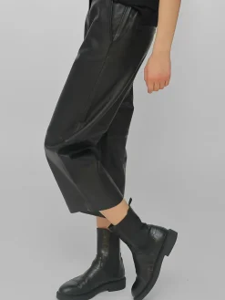 JCC Hosen<Damen Lederhose schwarz uni