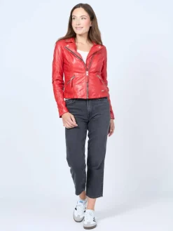 Mustang Jacken & Westen<Damen Lederjacke rot uni
