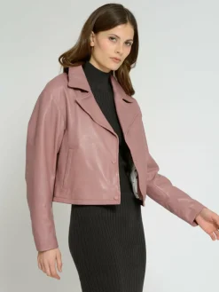 Maze Jacken & Westen<Damen Lederjacke rosa uni