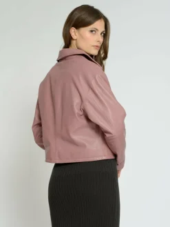 Maze Jacken & Westen<Damen Lederjacke rosa uni