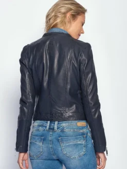 Maze Jacken & Westen<Damen Lederjacke blau uni